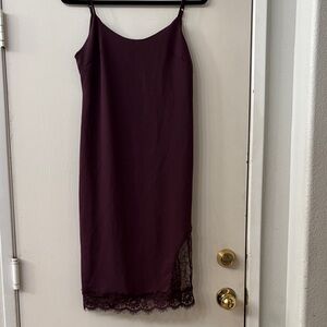 Leith Mauve Slip Dress with Lace Trim